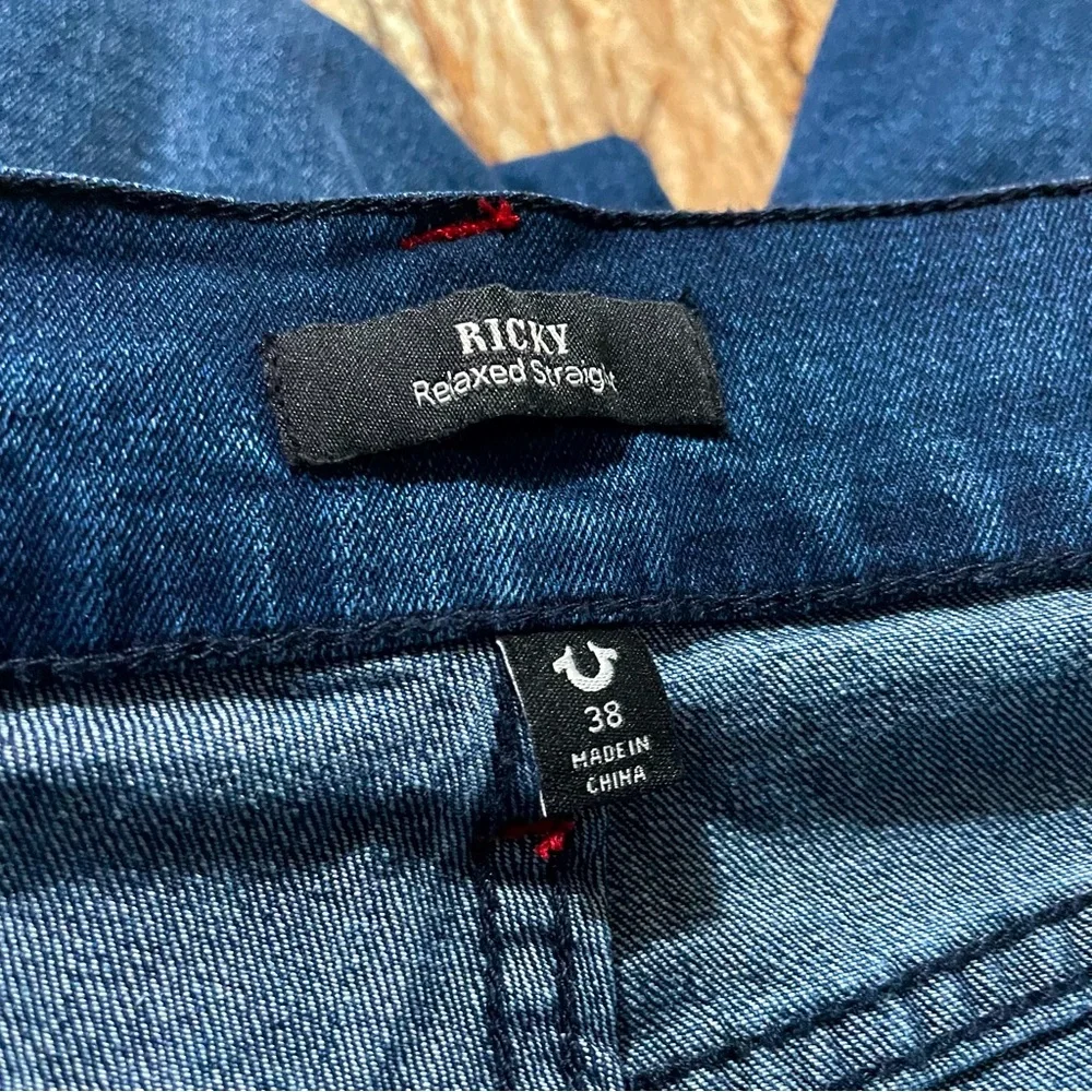 True Religion Jeans Dark Indigo Blaster Ricky Straight Jeans Men’s Size 38